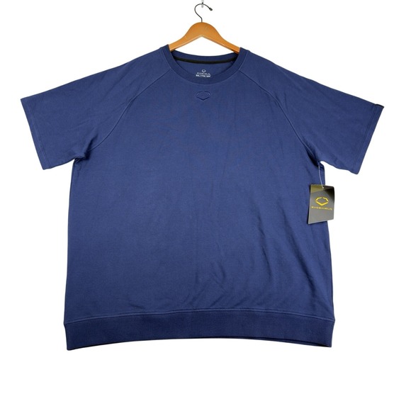 EVOSHIELD EVO Terry Sweatshirt Mens 2XL Blue Short Sleeve New - Picture 1 of 9